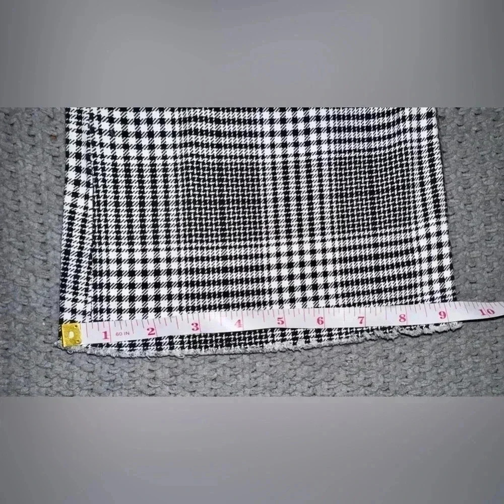 Tinseltown Pull On Stretch Black White Plaid High Waisted Flare Pants 7 - Picture 3 of 9